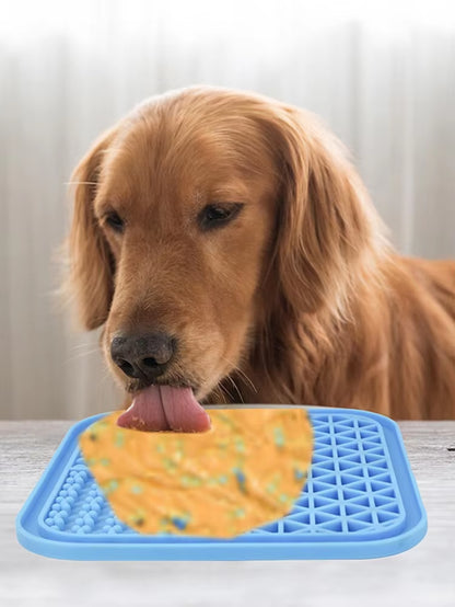 Dog Licking Mat Slow Food Mat Drizzling Licking Pad Suction Cup Slow Food Mat Silicone Slow Food Mat Pet Dog Licking Mat